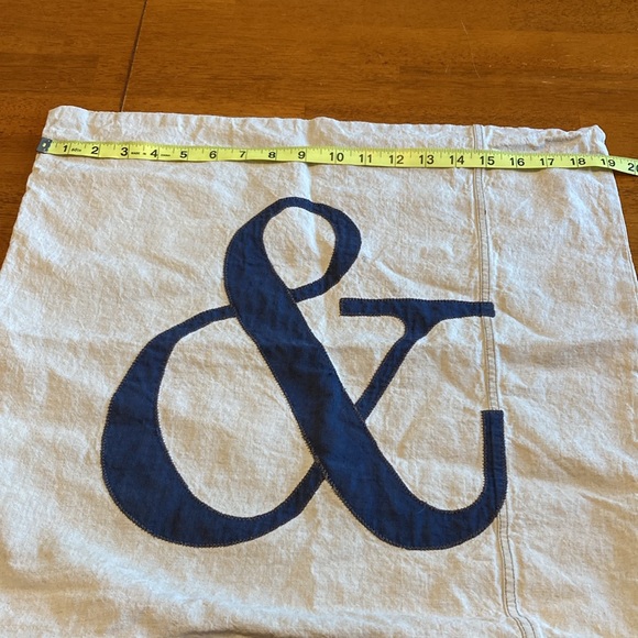 Pottery Barn Ampersand Applique Pillow Cover Square Decorative Accent Sham Tan & - Picture 10 of 13
